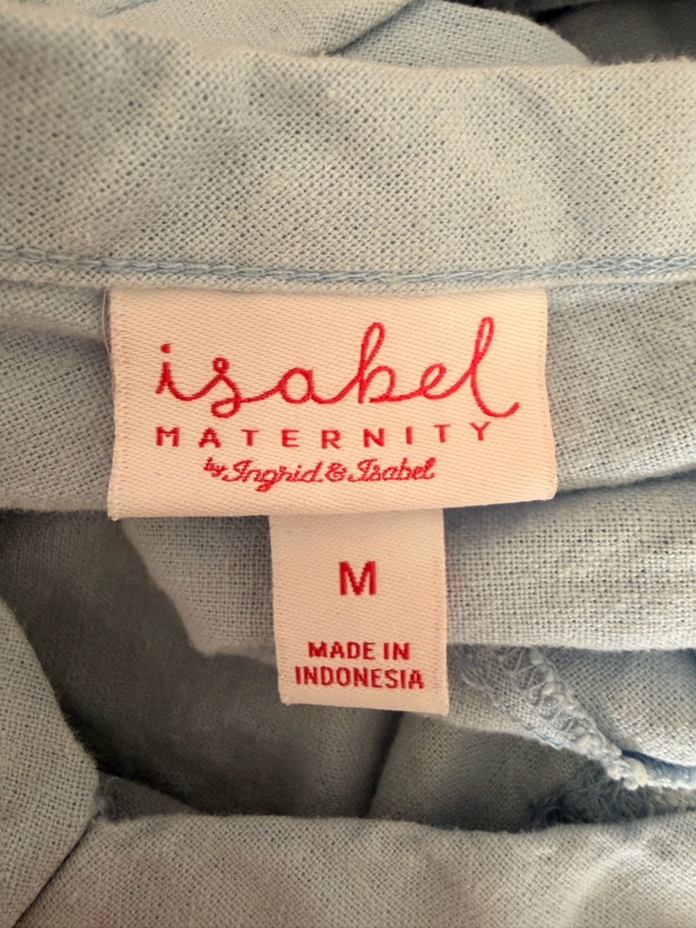 Light Blue V-Neck Babydoll Mayernity Dress - Picture 7 of 7